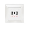 PRIZA LOGILINK, de perete, 2 x USB-A 5V/2.4A, 1 x USB-C 5V/3A, ingropata, martori LED, alb, "PA0254" (timbru verde 0.18 lei)