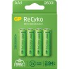 Acumulatori GP Batteries, ReCyko 2600mAh AA (LR6) 1.2V NiMH, paper box 4 buc. "GP270AAHCE-2EB4" "GPRHC272E001" (timbru verde 0.3