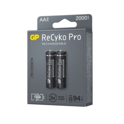 Acumulatori GP Batteries, ReCyko Pro 2100mAh AA (R6) 1.2V NiMH, paper box 2 buc. "GP210AAHCB-2EB2" "GPRHC212B308" (timbru verde 