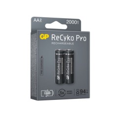Acumulatori GP Batteries, ReCyko Pro 2100mAh AA (R6) 1.2V NiMH, paper box 2 buc. "GP210AAHCB-2EB2" "GPRHC212B308" (timbru verde 