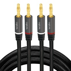 CABLU audio LOGILINK stereo (2 x 2.5 mm jack T/T), 5m, conectori auriti, negru "CA1211" (timbru verde 0.08 lei)