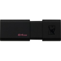 MEMORIE USB 3.0 KINGSTON 64 GB, cu capac, carcasa plastic, negru, "DT100G3/64GB" (timbru verde 0.03 lei)