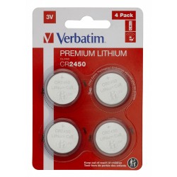 BATERIE VERBATIM, butoni (CR2450), 3V litiu, 4 buc., "49535" (timbru verde 0.04 lei)