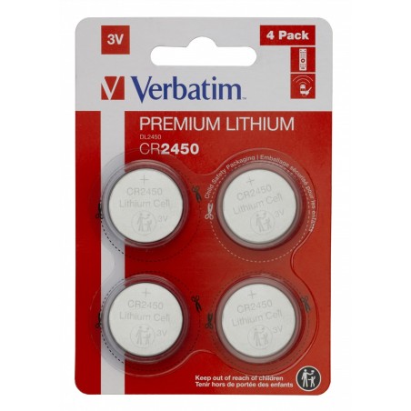 BATERIE VERBATIM, butoni (CR2450), 3V litiu, 4 buc., "49535" (timbru verde 0.04 lei)