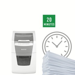 Distrugator automat documente Leitz IQ  Small Office , 100 coli, P4, cross-cut (tip confeti), cos  34 litri, alb-gri, Leitz "801