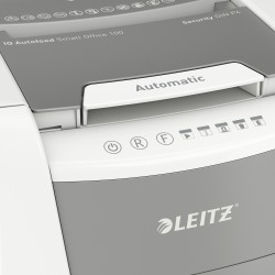 Distrugator automat documente Leitz IQ  Small Office , 100 coli, P4, cross-cut (tip confeti), cos  34 litri, alb-gri, Leitz "801