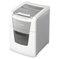Distrugator automat documente Leitz IQ  Small Office , 100 coli, P5, micro-cut (tip particule), cos  34 litri, alb-gri, Leitz "8