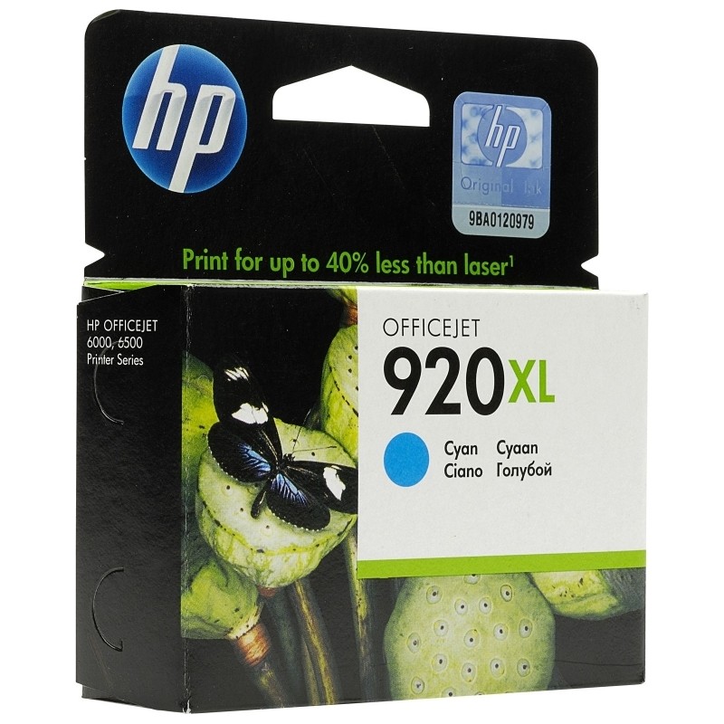 Cartus Cerneala Original HP Cyan, nr.920XL, pentru OfficeJet 6000|6500|7000|7500, , (timbru verde 0.15 lei), "CD972AE"