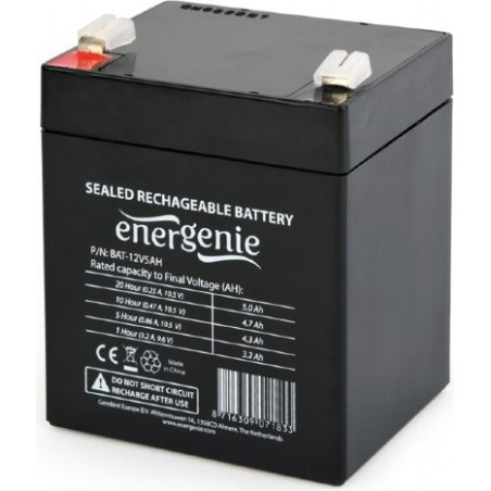 ACUMULATOR UPS GEMBIRD 12V /   5Ah, terminal F2(T2), dimensiune: 90x70x101mm, inaltime+terminal: 107mm, "BAT-12V5AH" (timbru ver