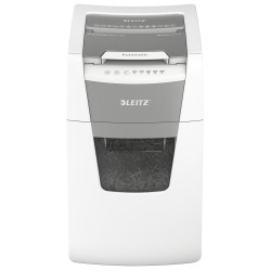 Distrugator automat documente Leitz IQ Office , 150 coli, P5, micro-cut (tip particule), cos  44 litri, alb-gri, Leitz "80140000