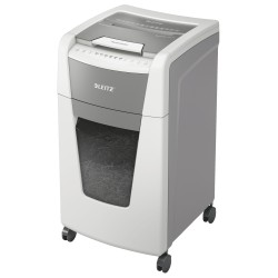 Distrugator automat documente Leitz IQ Office , 300 coli, P4, cross-cut (tip confeti), cos  60 litri, alb-gri, Leitz "80150000" 