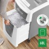 Distrugator automat documente Leitz IQ Office , 300 coli, P5, micro-cut (tip particule), cos  60 litri, alb-gri, Leitz "80160000