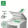 Distrugator automat documente Leitz IQ Office , 300 coli, P5, micro-cut (tip particule), cos  60 litri, alb-gri, Leitz "80160000