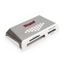 CARD READER extern KINGSTON, interfata USB 3.0, citeste/scrie: SD, microSD, MS, CF; plastic, alb &amp; gri, "FCR-HS4" (timbru ve