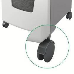 Distrugator automat documente Leitz IQ Office , 300 coli, P5, micro-cut (tip particule), cos  60 litri, alb-gri, Leitz "80160000