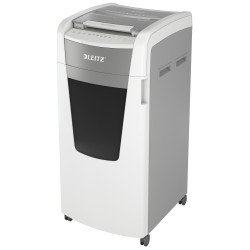 Distrugator automat documente Leitz IQ Office , 600 coli, P4, cross-cut (tip confeti), cos 110 litri, alb-gri, Leitz "80170000" 