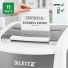 Distrugator automat documente Leitz IQ Office , 600 coli, P4, cross-cut (tip confeti), cos 110 litri, alb-gri, Leitz "80170000" 