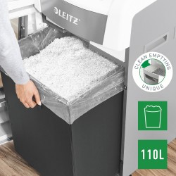 Distrugator automat documente Leitz IQ Office , 600 coli, P4, cross-cut (tip confeti), cos 110 litri, alb-gri, Leitz "80170000" 