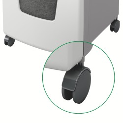 Distrugator automat documente Leitz IQ Office , 600 coli, P4, cross-cut (tip confeti), cos 110 litri, alb-gri, Leitz "80170000" 