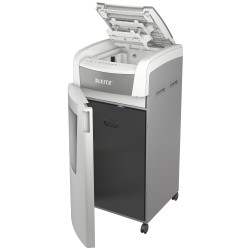 Distrugator automat documente Leitz IQ Office , 600 coli, P4, cross-cut (tip confeti), cos 110 litri, alb-gri, Leitz "80170000" 