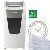 Distrugator automat documente Leitz IQ Office , 600 coli, P5, micro-cut (tip particule), cos 110 litri, alb-gri, Leitz "80180000