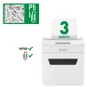 Distrugator manual documente Leitz IQ Protect  3M , 3 coli, P5, micro-cut (tip particule), cos  10 litri, alb, Leitz "80930000" 