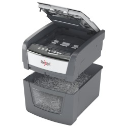 Distrugator automat documente Rexel OPTIMUM  45X ,  45 coli, P4, cross-cut (tip confeti), cos  20 litri, negru-gri, "2020045XEU"