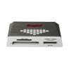 CARD READER extern KINGSTON, interfata USB 3.0, citeste/scrie: SD, microSD, MS, CF; plastic, alb &amp; gri, "FCR-HS4" (timbru ve