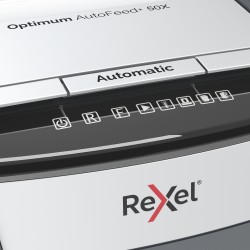 Distrugator automat documente Rexel OPTIMUM  50X ,  50 coli, P4, cross-cut (tip confeti), cos  20 litri, negru-gri, "2020050XEU"