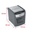 Distrugator automat documente Rexel OPTIMUM  50X ,  50 coli, P4, cross-cut (tip confeti), cos  20 litri, negru-gri, "2020050XEU"