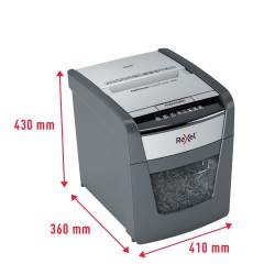 Distrugator automat documente Rexel OPTIMUM  50X ,  50 coli, P4, cross-cut (tip confeti), cos  20 litri, negru-gri, "2020050XEU"