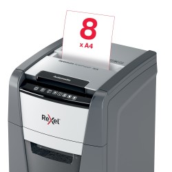 Distrugator automat documente Rexel OPTIMUM  90X ,  90 coli, P4, cross-cut (tip confeti), cos  34 litri, negru-gri, "2020090XEU"