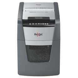 Distrugator automat documente Rexel OPTIMUM 100X , 100 coli, P4, cross-cut (tip confeti), cos  34 litri, negru-gri, "2020100XEU"