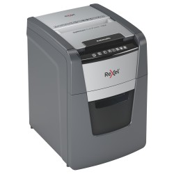 Distrugator automat documente Rexel OPTIMUM 100X , 100 coli, P4, cross-cut (tip confeti), cos  34 litri, negru-gri, "2020100XEU"
