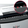 Distrugator automat documente Rexel OPTIMUM 100X , 100 coli, P4, cross-cut (tip confeti), cos  34 litri, negru-gri, "2020100XEU"