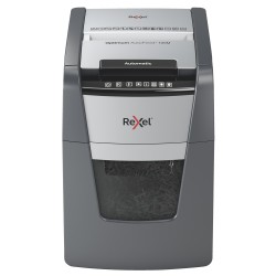 Distrugator automat documente Rexel OPTIMUM 100M , 100 coli, P5, micro-cut (tip particule), cos  34 litri, negru-gri, "2020100ME