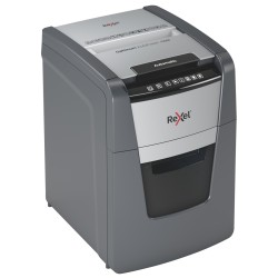 Distrugator automat documente Rexel OPTIMUM 100M , 100 coli, P5, micro-cut (tip particule), cos  34 litri, negru-gri, "2020100ME