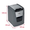 Distrugator automat documente Rexel OPTIMUM 100M , 100 coli, P5, micro-cut (tip particule), cos  34 litri, negru-gri, "2020100ME