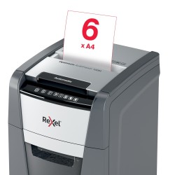 Distrugator automat documente Rexel OPTIMUM 100M , 100 coli, P5, micro-cut (tip particule), cos  34 litri, negru-gri, "2020100ME