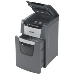 Distrugator automat documente Rexel OPTIMUM 130M , 130 coli, P5, micro-cut (tip particule), cos  44 litri, negru-gri, "2020130ME