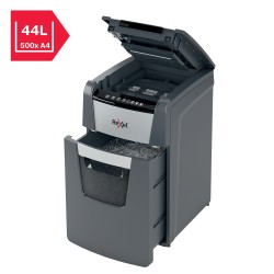 Distrugator automat documente Rexel OPTIMUM 130M , 130 coli, P5, micro-cut (tip particule), cos  44 litri, negru-gri, "2020130ME
