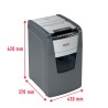 Distrugator automat documente Rexel OPTIMUM 130M , 130 coli, P5, micro-cut (tip particule), cos  44 litri, negru-gri, "2020130ME