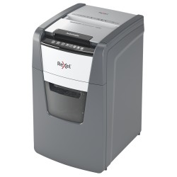 Distrugator automat documente Rexel OPTIMUM 150M , 150 coli, P5, micro-cut (tip particule), cos  44 litri, negru-gri, "2020150ME