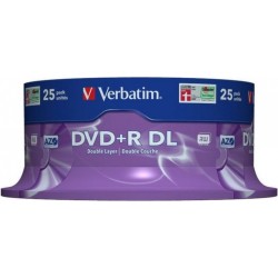 DVD+R VERBATIM  8.5GB, 240min, viteza 8x, 25 buc, Double Layer, spindle, "Matt Silver" "43757"