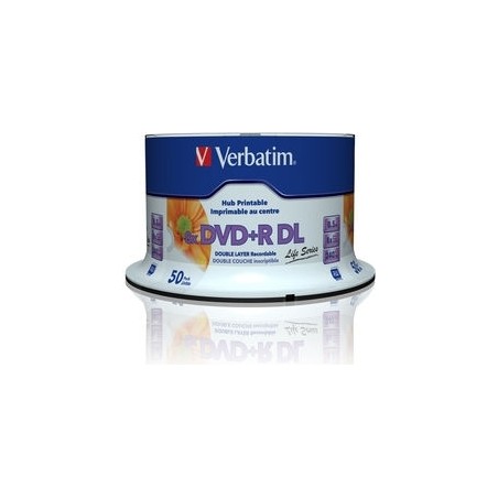 DVD+R VERBATIM  8.5GB, 240min, viteza 8x, 50 buc, Double Layer, spindle, printabil, "Wide Inkjet Printable" "97693"