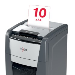 Distrugator automat documente Rexel OPTIMUM 300X , 300 coli, P4, cross-cut (tip confeti), cos  60 litri, negru-gri, "2020300XEU"