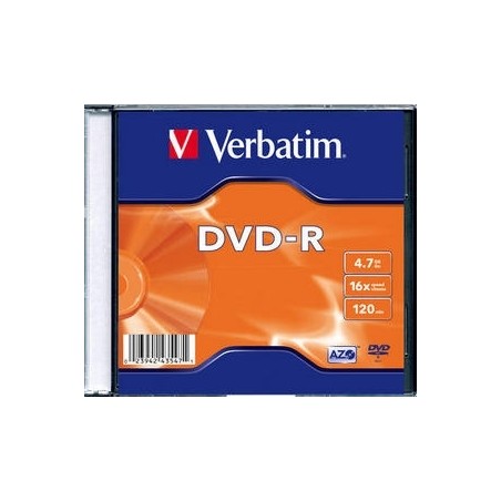 DVD-R VERBATIM  4.7GB, 120min, viteza 16x, 1 buc, Slim Case, Single Layer, "Matt Silver" "43547"