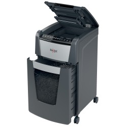 Distrugator automat documente Rexel OPTIMUM 300M , 300 coli, P5, micro-cut (tip particule), cos  60 litri, negru-gri, "2020300ME