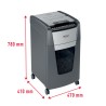 Distrugator automat documente Rexel OPTIMUM 300M , 300 coli, P5, micro-cut (tip particule), cos  60 litri, negru-gri, "2020300ME