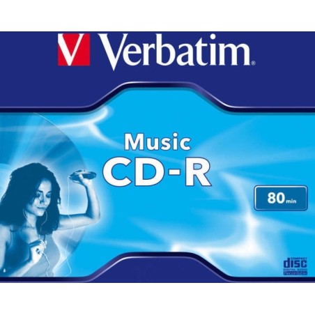 CD-R VERBATIM  700MB, 80min, viteza 16x, set 10 buc  (43364), Jewel Case, "MUSIC" "43365"
